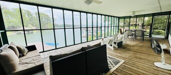 Lake Front Cabin W/ Screened-in Porch and personal dock - Close for Auburn games
