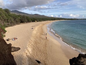 Playa en los alrededores, camastros y toallas de playa 