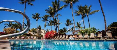 Outdoor pool, a heated pool