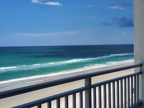 On the beach, sun loungers, beach towels