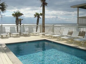 Outdoor pool, a heated pool - BEACHFRONT HOME W/ PRIVATE HEATED POOL/BALCONIES - LAST WEEK OF JULY OPEN (Panama City Beach)