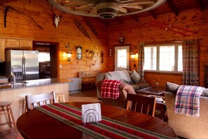 Smart TV, fireplace, DVD player, books