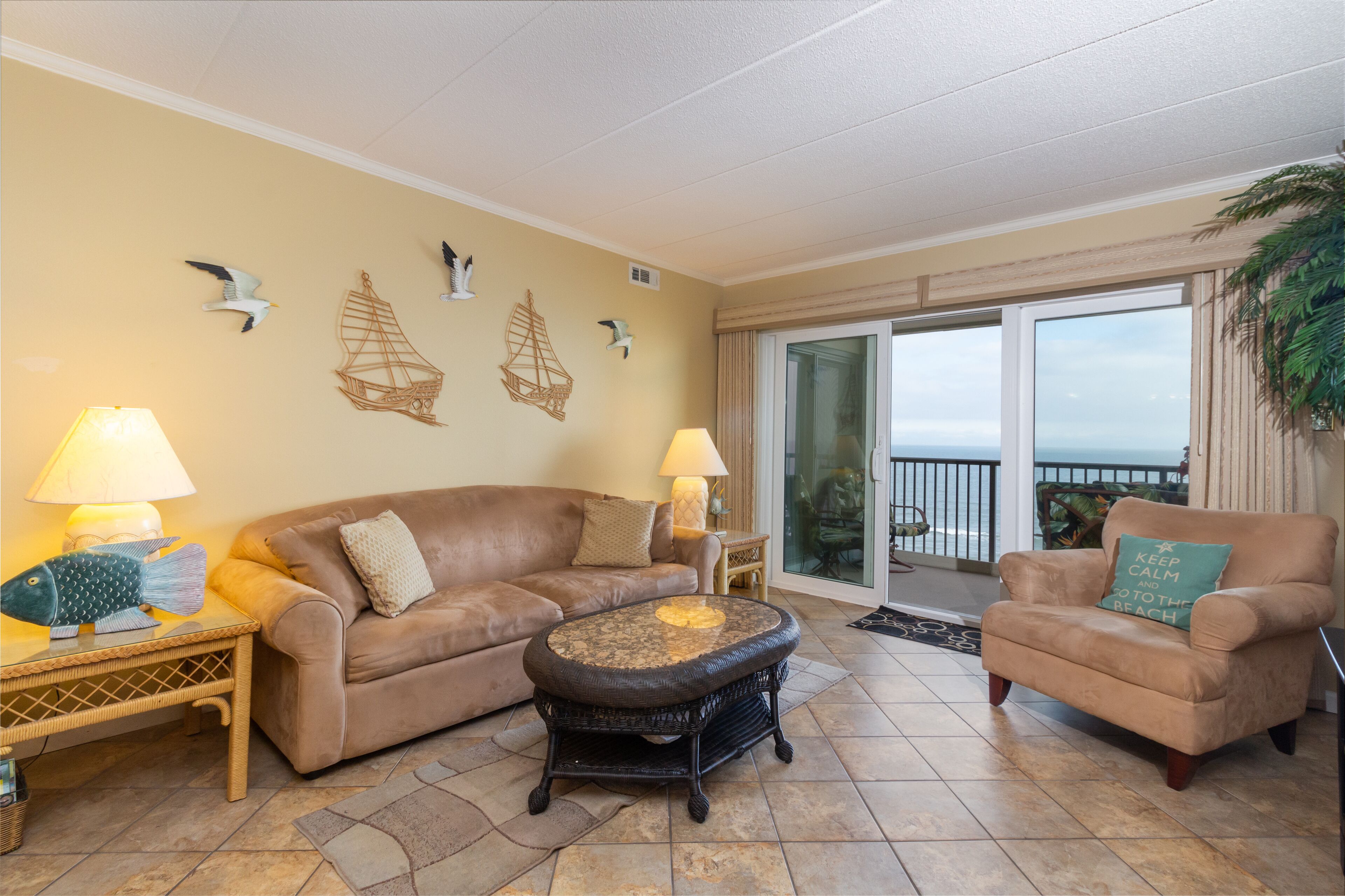 Oceanfront condo with WiFi, washer/dryer, balcony, pool, & beach access
