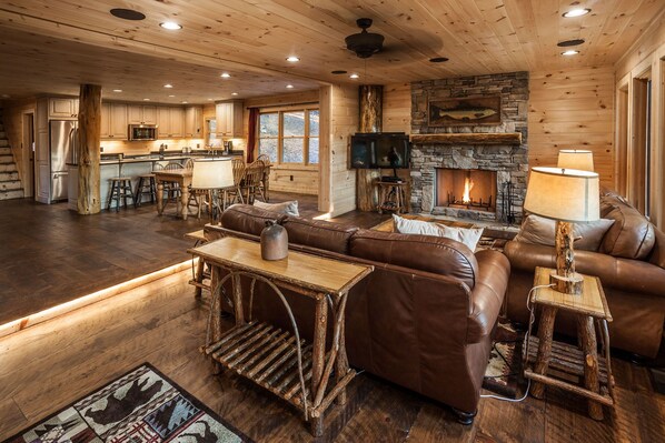 TV, fireplace, DVD player