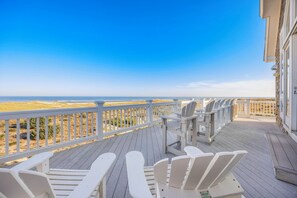 Terrace/patio - Premier Oceanfront w/ Private Pool, Hot Tub, Elevator, Game Room, and Much More (Avon)