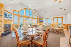 TV, DVD player, books, stereo