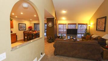 Smart TV, chimenea y reproductor de DVD