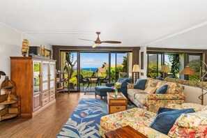 Smart TV, DVD player, books, music library