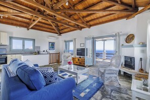 Smart TV, chimenea, reproductor de DVD y libros 