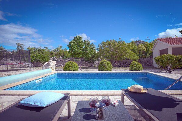 Outdoor pool, a heated pool