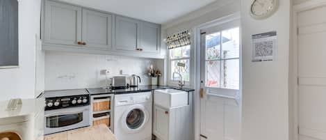 Fridge, microwave, oven, highchair