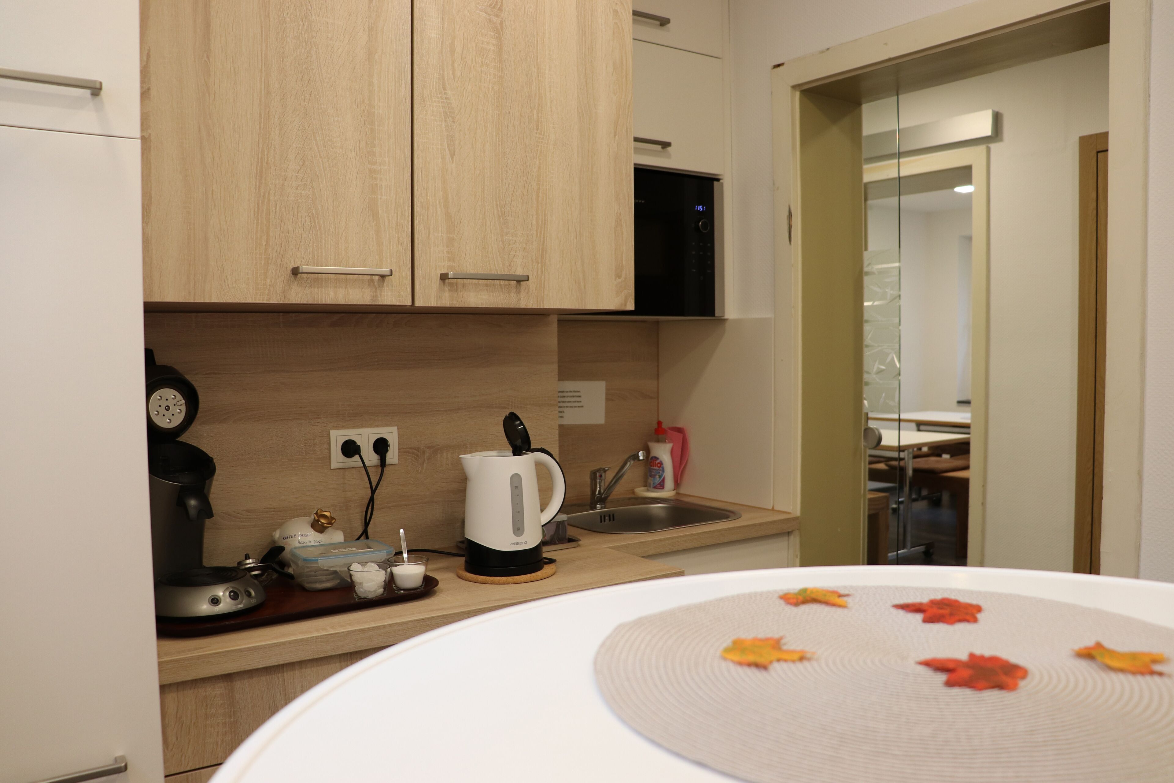 Shared fridge, microwave