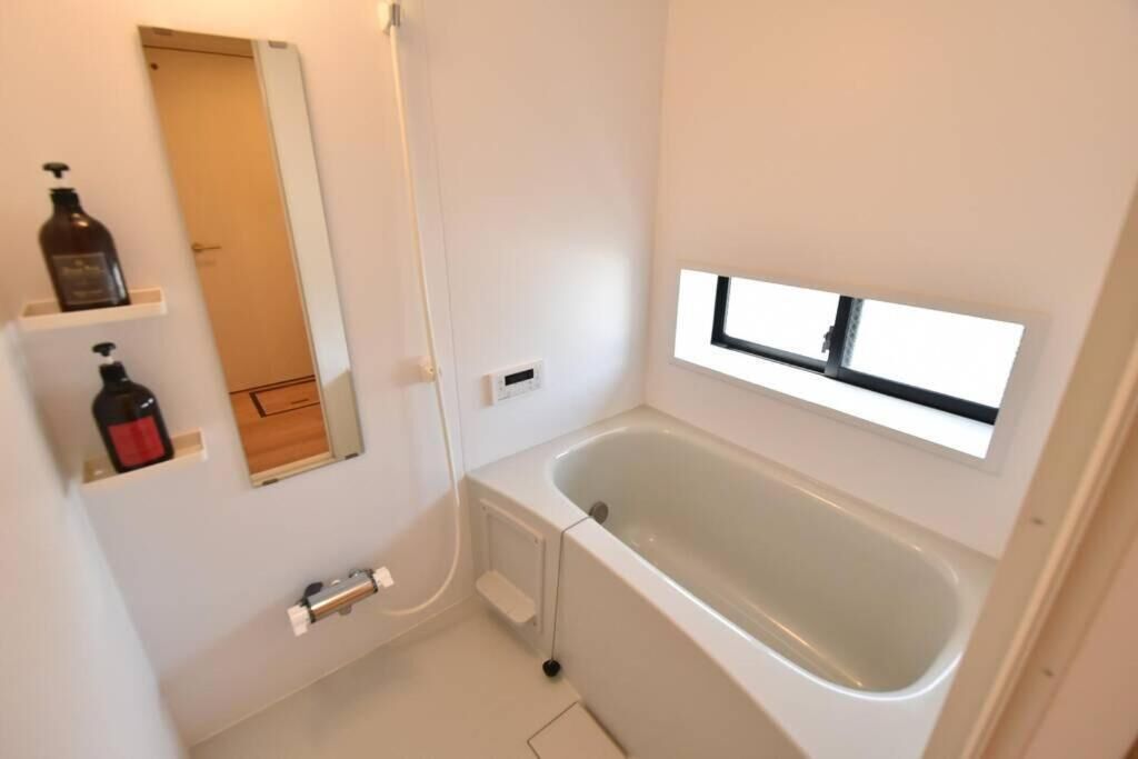 separate bathtub and shower, free toiletries, hair dryer