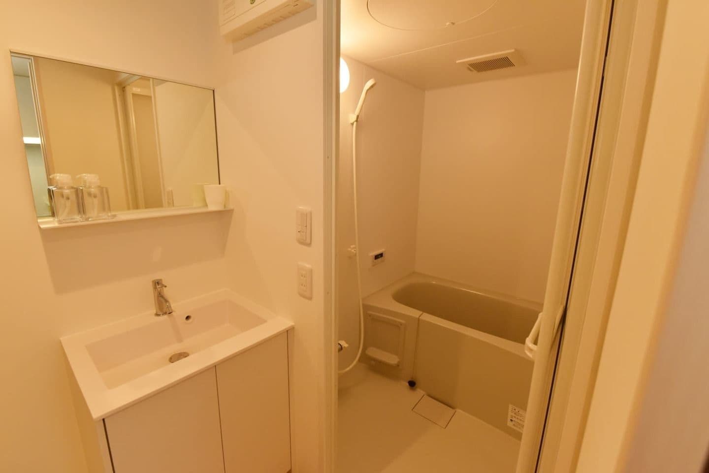 separate bathtub and shower, free toiletries, hair dryer