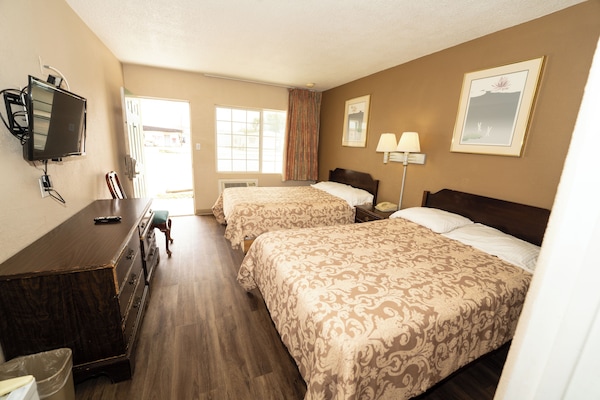 Standard Room, 2 Double Beds, Non Smoking | Desk, free WiFi, bed sheets