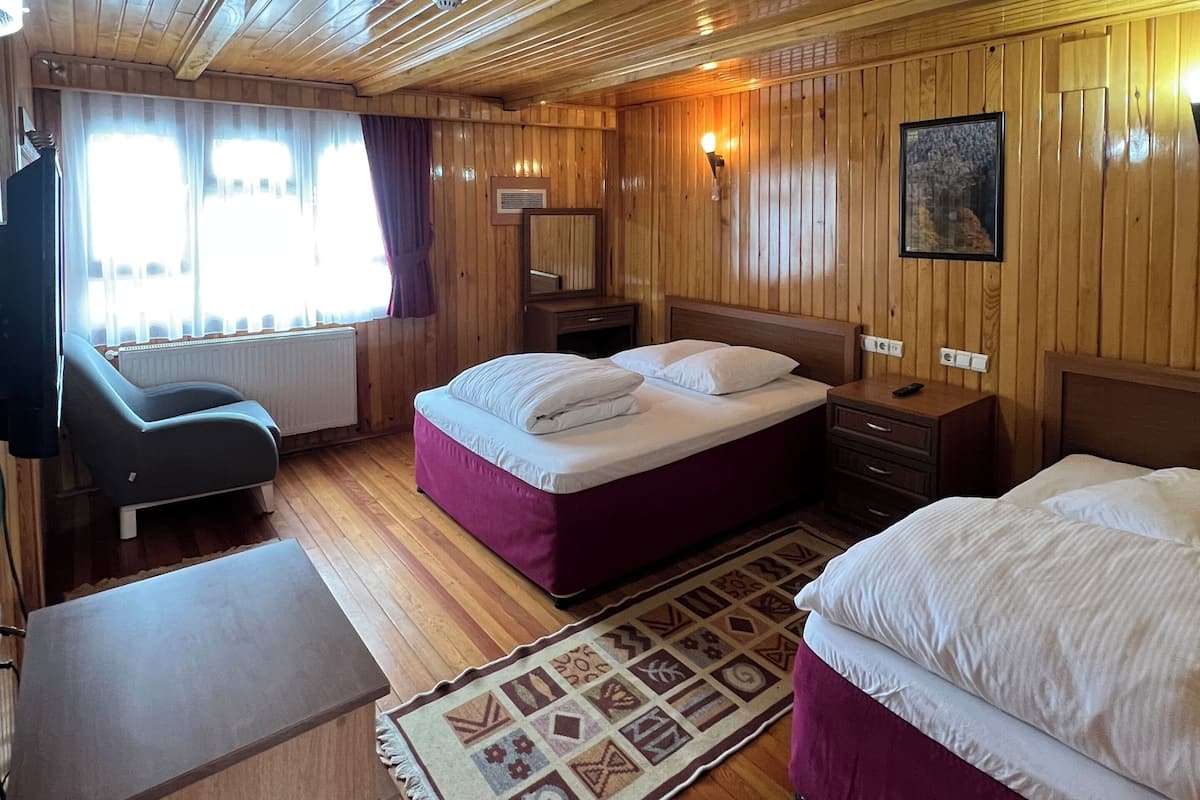Desk, free WiFi, bed sheets