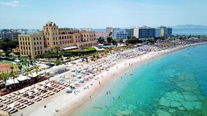 Beach nearby, sun loungers, beach umbrellas, beach towels
