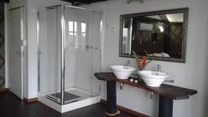 Suite de lujo, para no fumadores | Baño | Tina profunda, regadera tipo lluvia, amenidades de baño gratuitas