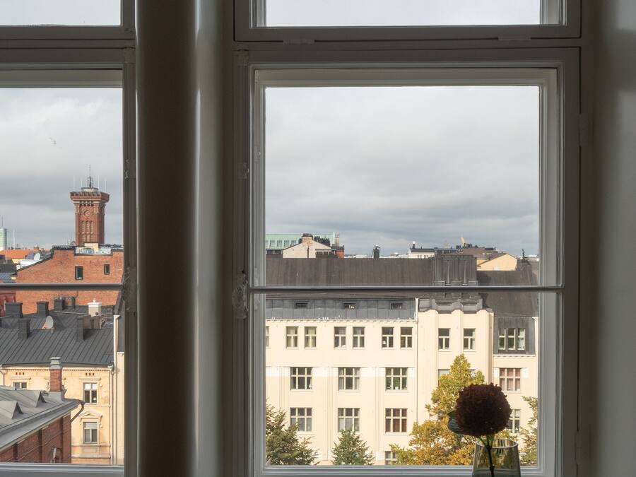 Byutsikt fra overnattingsstedet