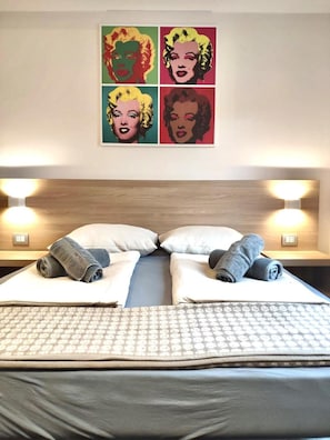 2 bedrooms, hypo-allergenic bedding, in-room safe, desk