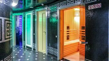 Sauna, höyrysauna, turkkilainen sauna, vartalohoitoja, hydroterapiaa