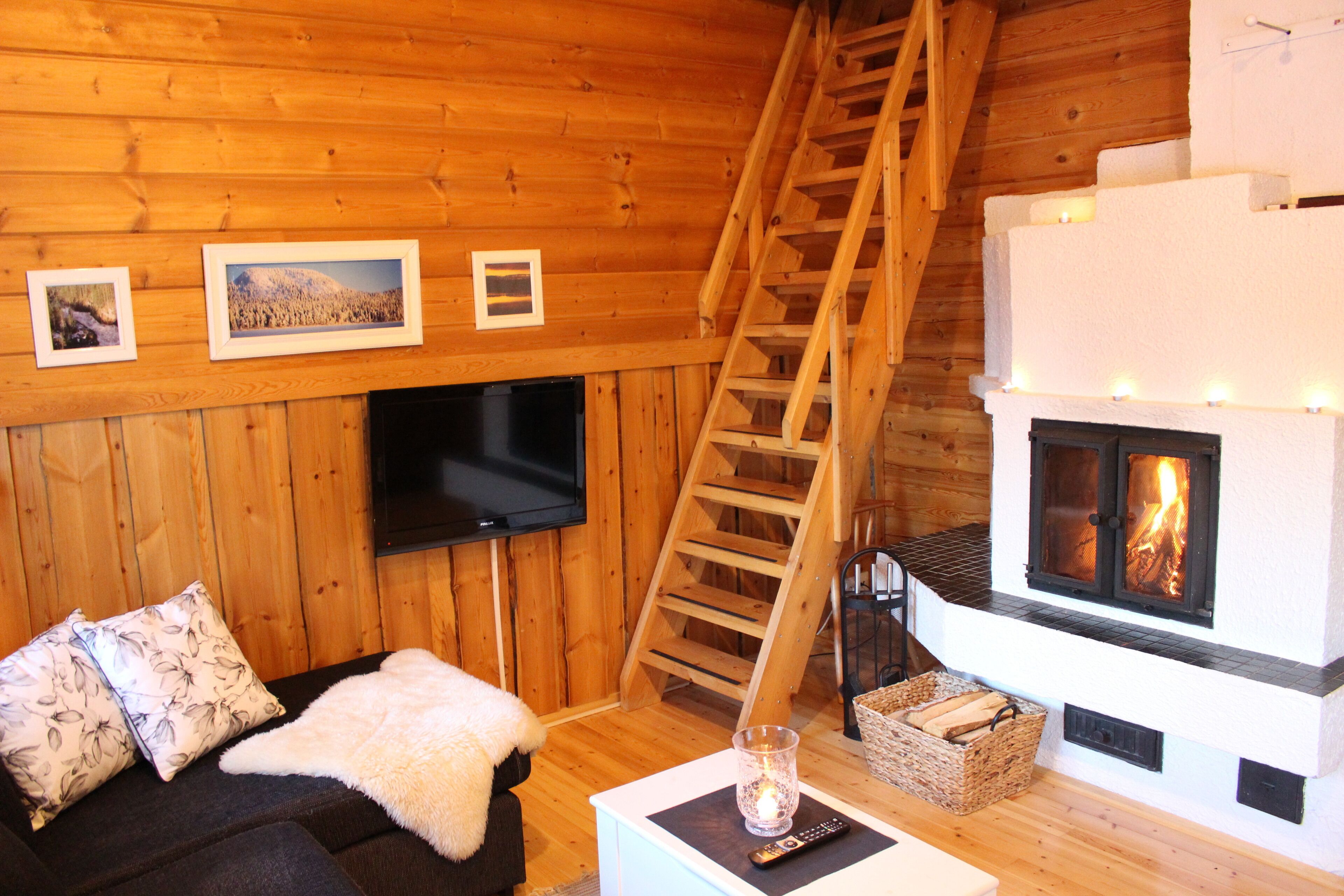 Appartement, 1 slaapkamer, sauna, uitzicht op binnenplaats | Open haard