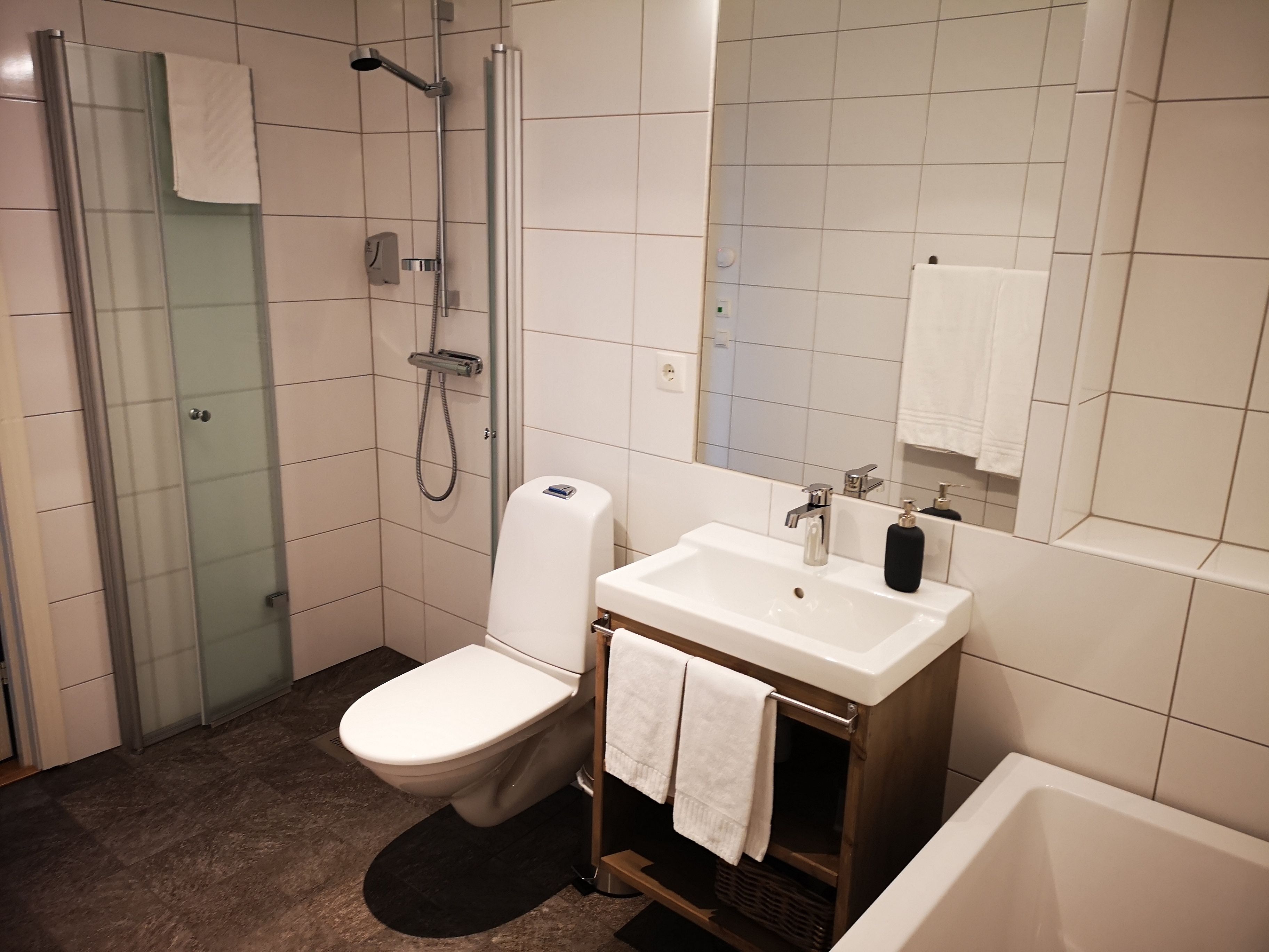 suite, lake view | bathroom | free toiletries, hair dryer, towels