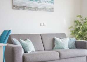 Superior Apartment, 1 Bedroom, Partial Sea View | Living area | LCD TV - Relax Inn (Podstrana)