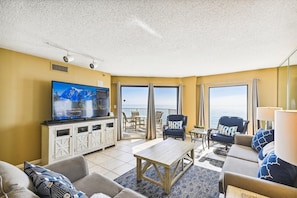 Condo, 2 Bedrooms | Living area | 30-inch TV with cable channels, DVD player