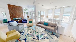 Maison, 5 chambres | Coin séjour | Télévision de 30 pouces avec chaînes par câble, cheminée