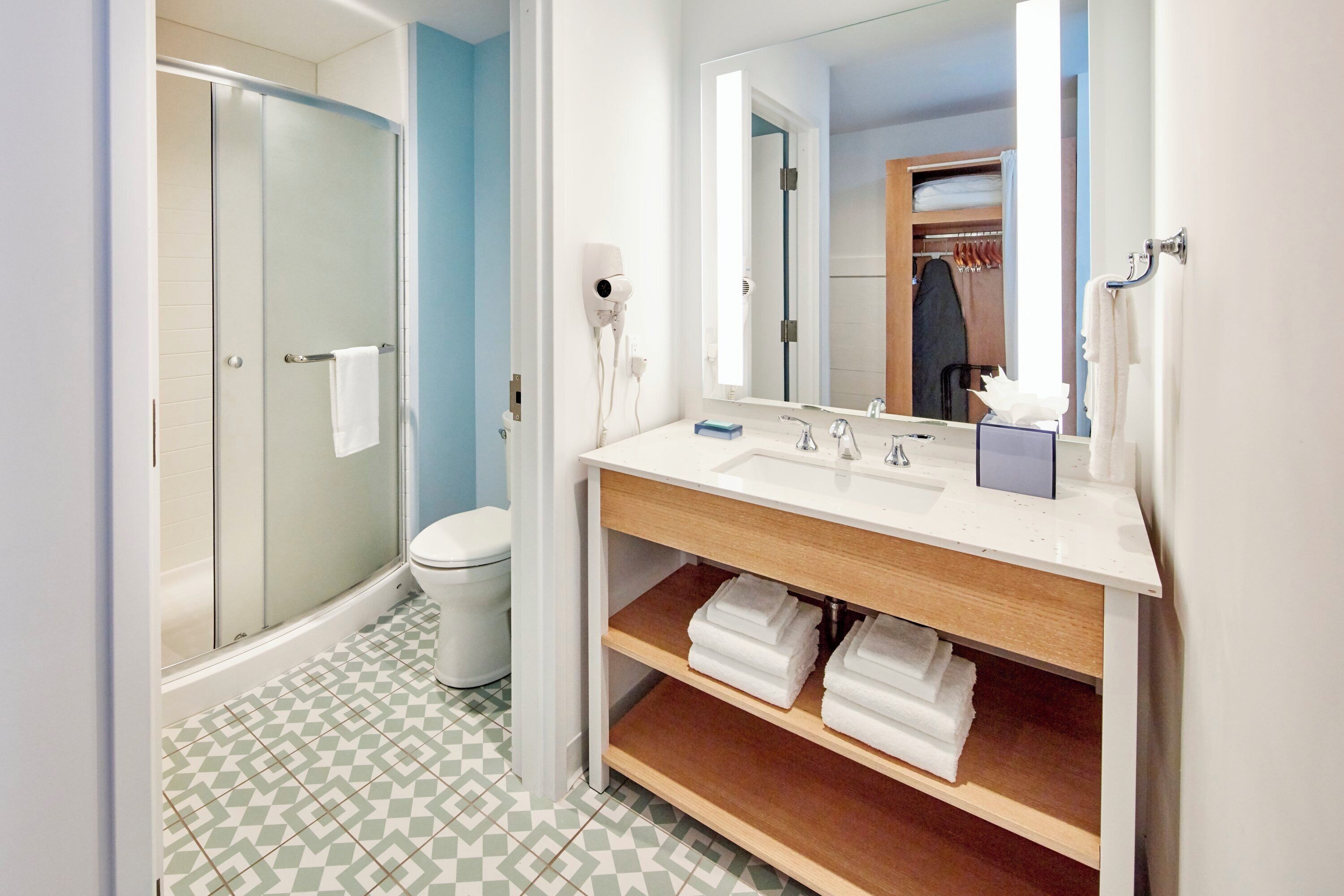 free toiletries, hair dryer, towels, soap