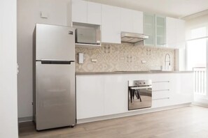 Apartment, 1 Schlafzimmer | Eigene Küche | Großer Kühlschrank, Mikrowelle, Ofen, Herdplatte