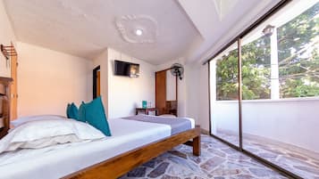 Desk, free WiFi, bed sheets