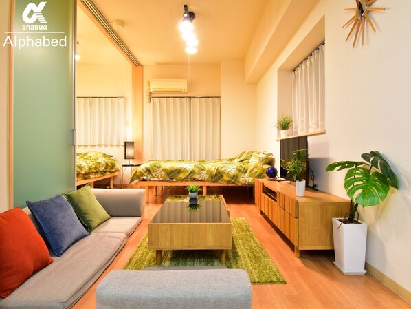 Apartment Double Suite, Non Smoking, 205 | Living room | Flat-screen TV - Alphabed Fukuyama Nishisakuramachi (Fukuyama)