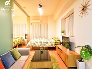 Apartment Double Suite, Non Smoking, 205 | Living room - Alphabed Fukuyama Nishisakuramachi (Fukuyama)