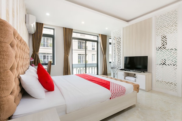 Departamento Deluxe, 1 cama matrimonial, para no fumadores | Escritorio, wifi gratis y ropa de cama
