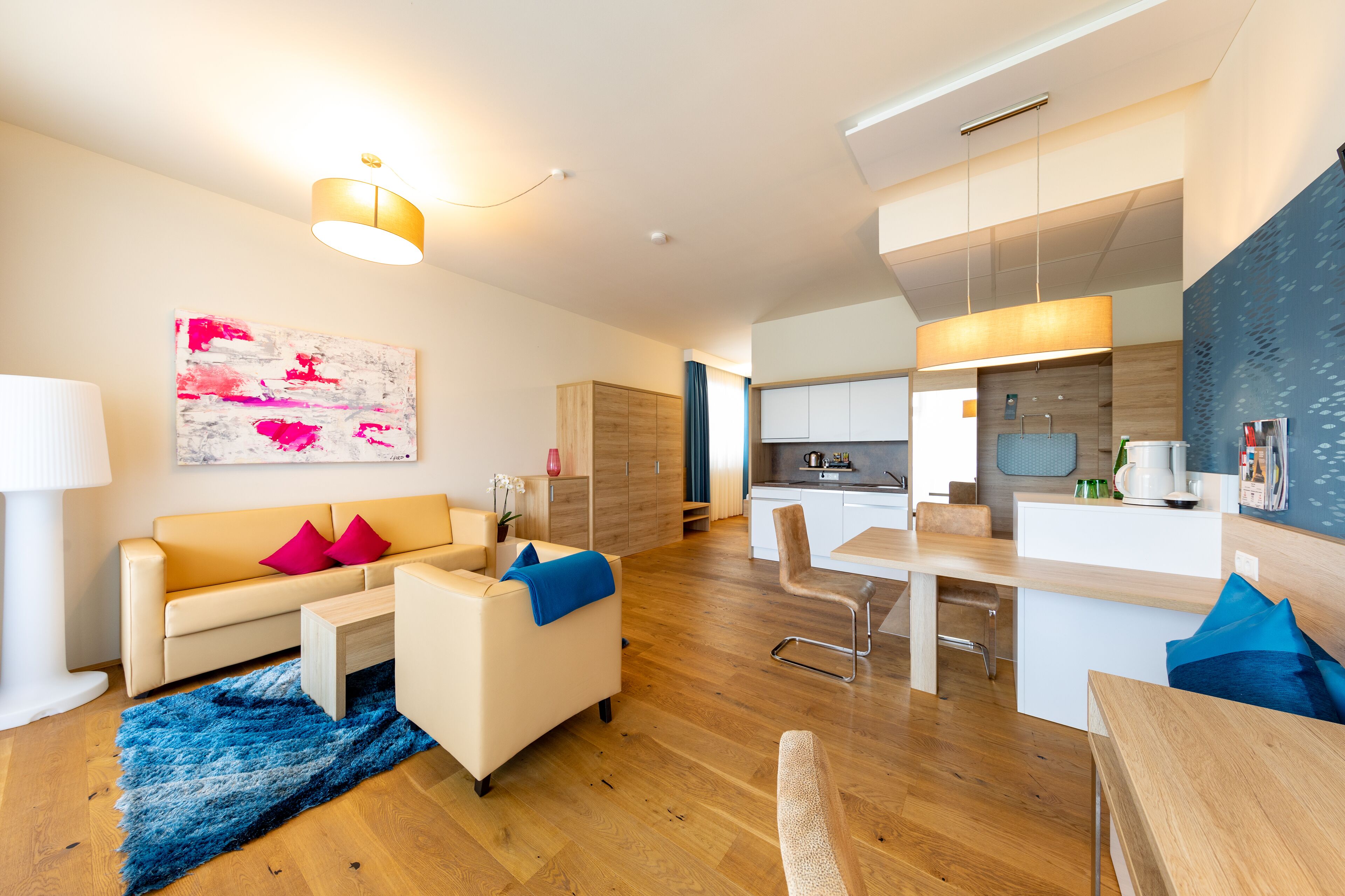 studio apartment | living area | lcd tv