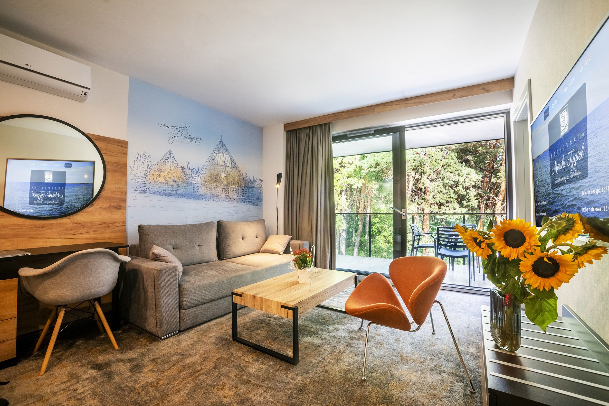 Vue sur la campagne depuis l’hébergement