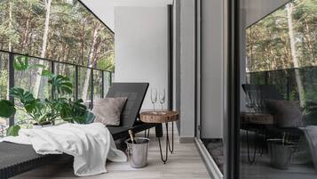 1 quarto, roupas de cama premium, frigobar, cofres nos quartos