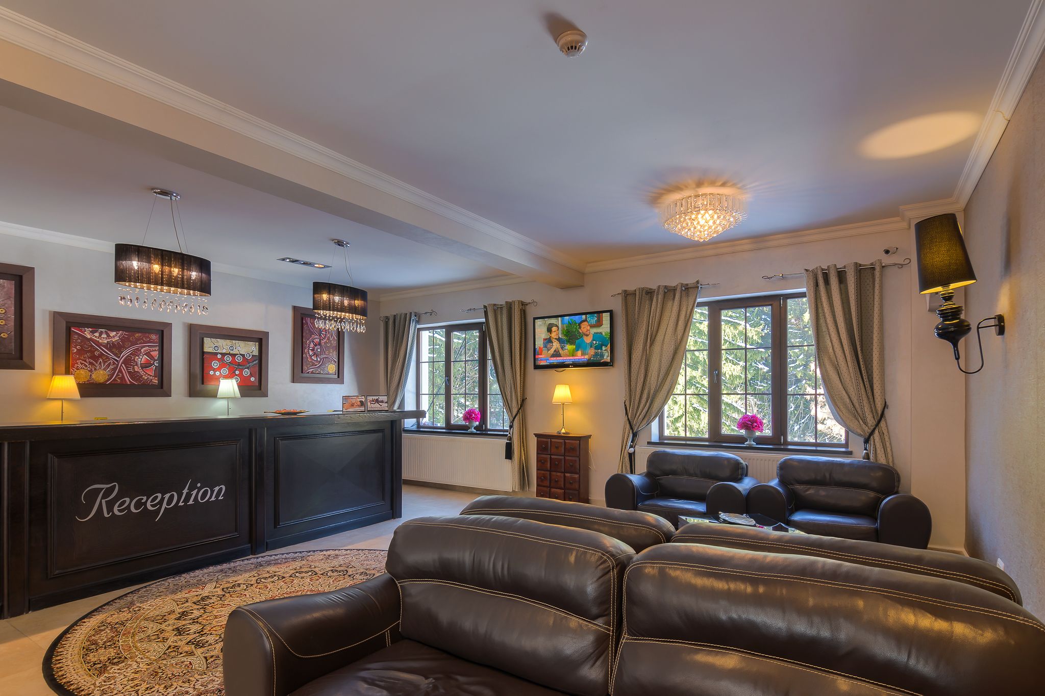 Área de estar no saguão