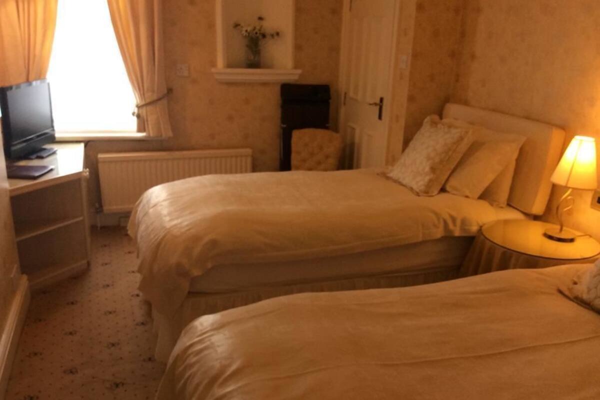 Twin Room | Desk, iron/ironing board, bed sheets