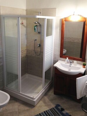 Shower, rainfall showerhead, hair dryer, bidet