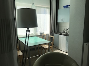 Basic-Apartment, Nichtraucher (Wohnung 2) | 1 Schlafzimmer, laptopgeeigneter Arbeitsplatz, kostenloses WLAN