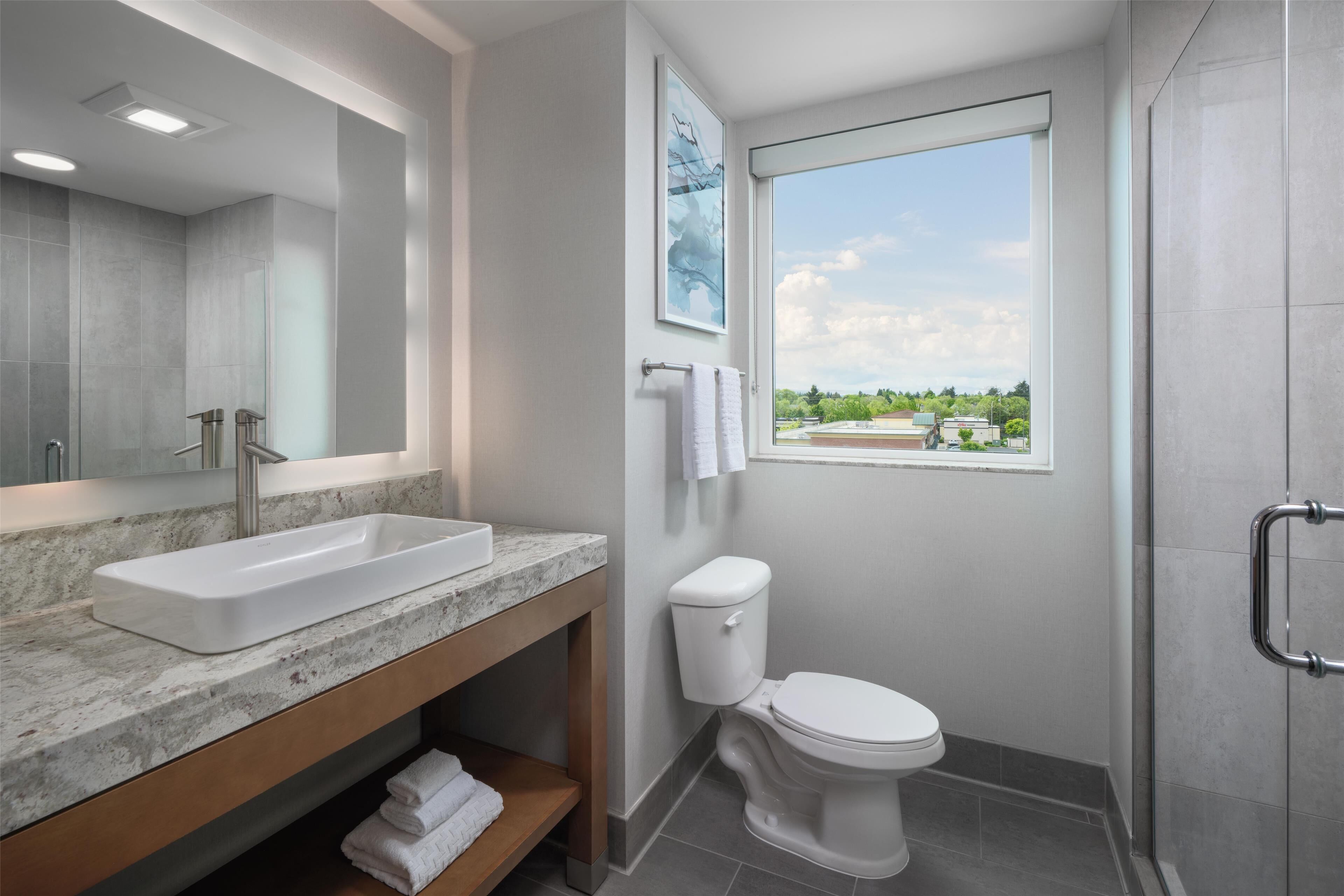 Suite, 1 Katil Raja (King), Non Smoking, Refrigerator & Microwave (Shower Only;with Sofabed) | Bilik Mandi | Kelengkapan dandanan diri berjenama, pengering rambut, tuala disediakan 