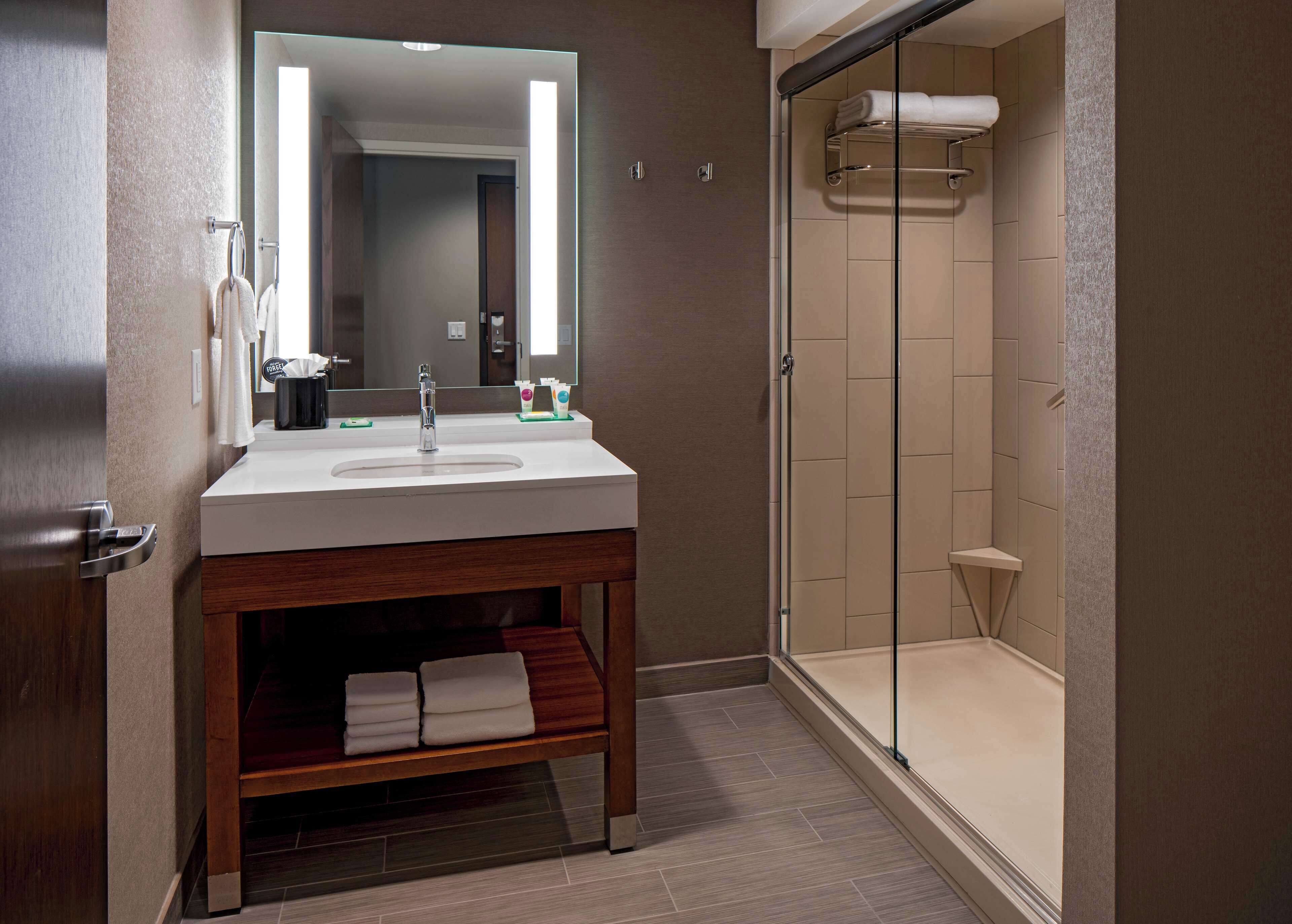 free toiletries, hair dryer, towels