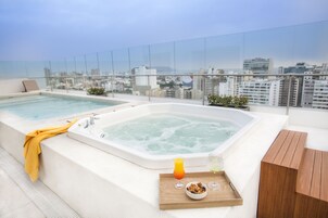 Outdoor pool, open 10:00 AM to 10:00 PM, pool umbrellas, sun loungers