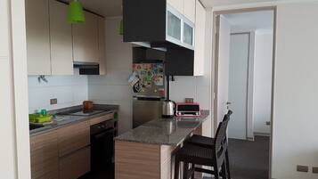 Exclusive Apartment, Multiple Beds, City View | Private kitchen | Full-size fridge, microwave, oven, coffee/tea maker