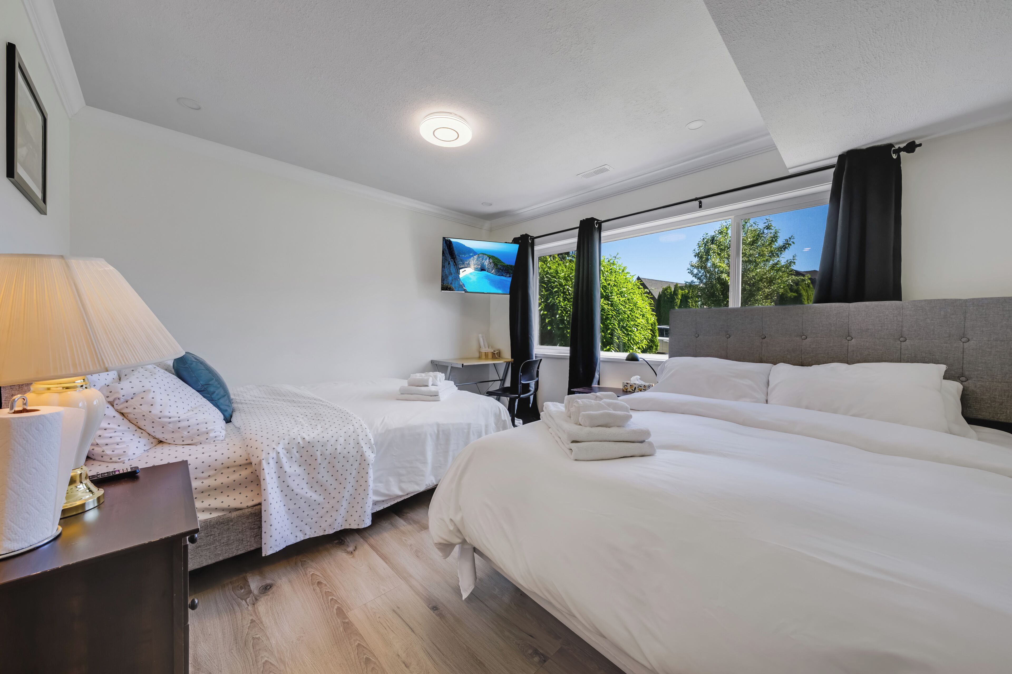 Premium bedding, down duvets, pillow-top beds, individually decorated