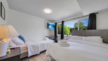 Premium bedding, down duvets, pillow-top beds, individually decorated