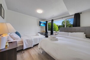 Premium bedding, down comforters, pillowtop beds, individually decorated